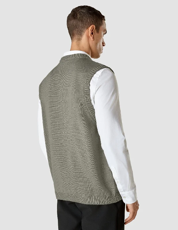 Heavy Knit Vest Stone Green