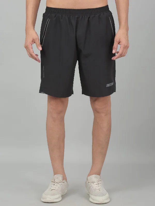 Cantabil Men's Grey Solid Activewear Shorts