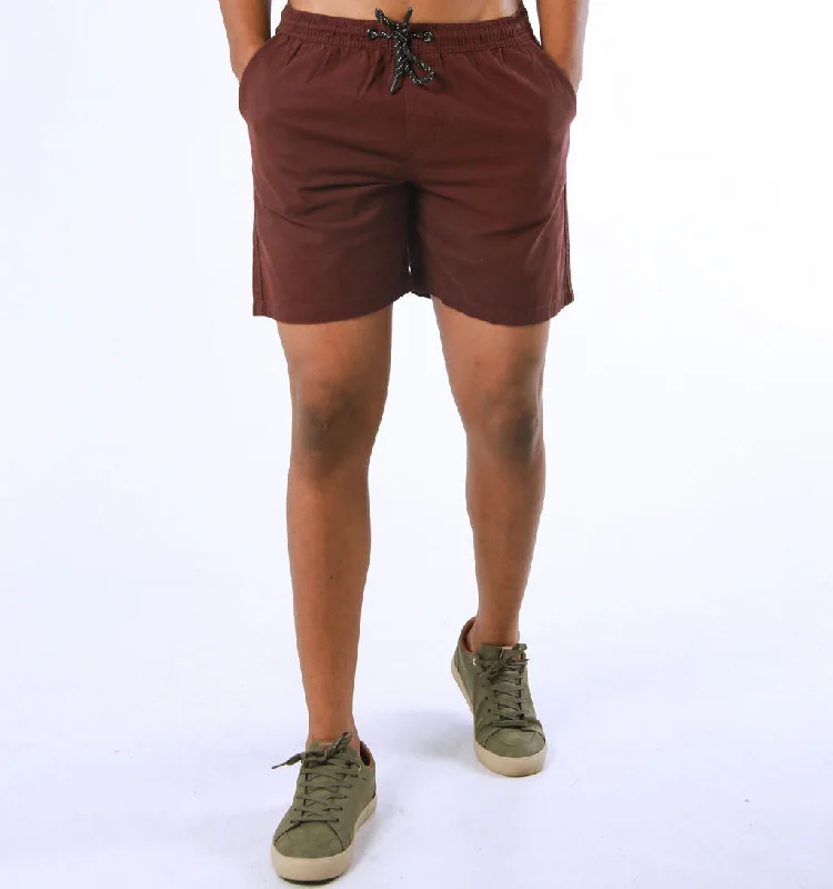 ELASTICATED CHINO SHORTS – MAROON