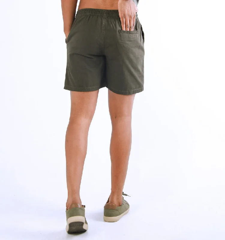 ELASTICATED CHINO SHORTS – OLIVE