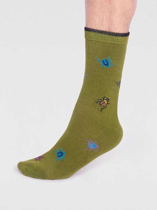 Brody Bamboo Bug Socks - Lichen Green