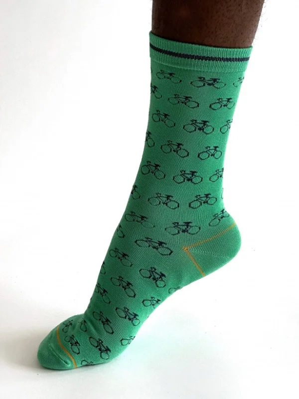 Peyton Bike Bamboo Socks - Bright Green