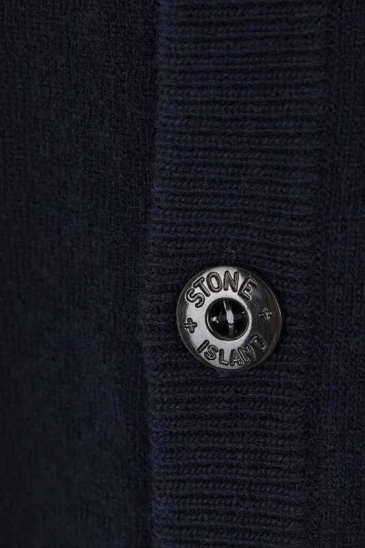 logo badge wool cardigan