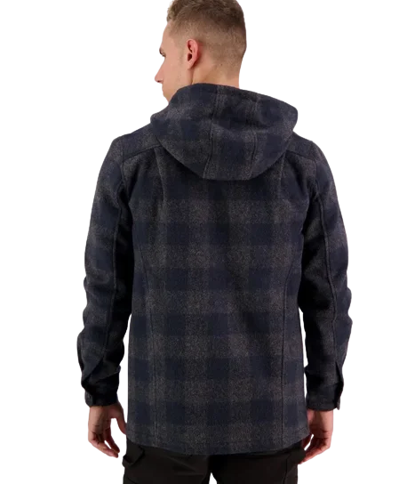 Hudson Wool Hoodie - Coal Check