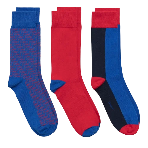 3 Pack Colour Mixed Socks - Nautical Blue (Aqua)| Saxony Blue