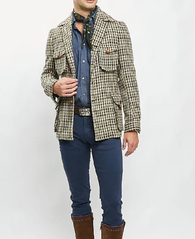 Bold Houndstooth Field Jacket