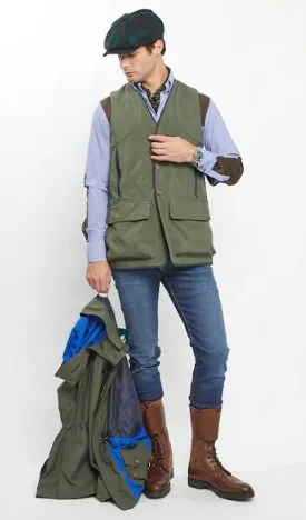 CDC Quilted Vest in Green Technical Fabric