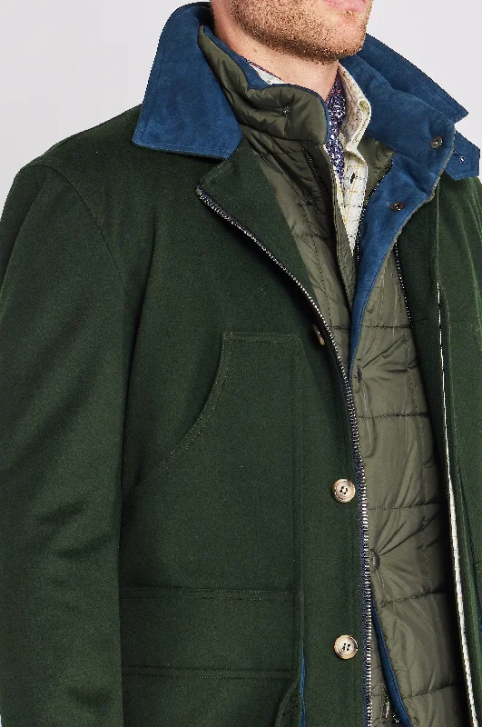 Charlie Field Coat in Hunter Green Storm System