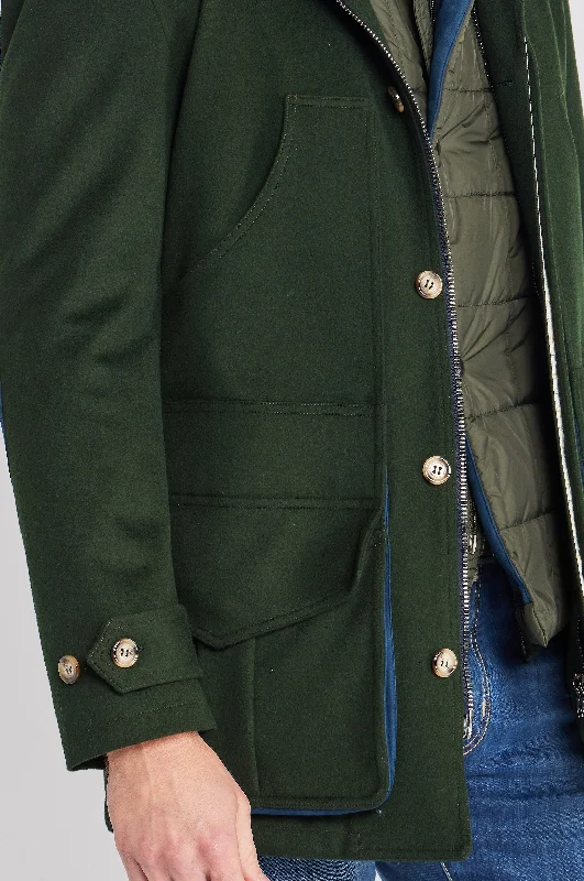 Charlie Field Coat in Hunter Green Storm System