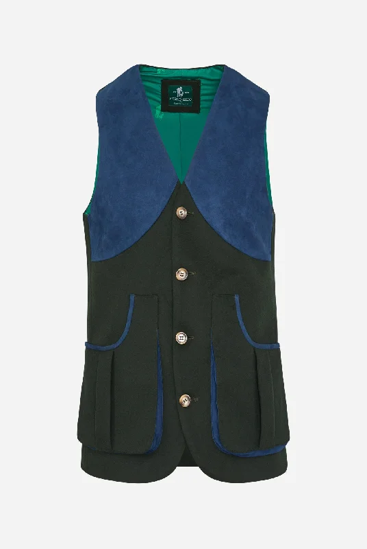 Harkey Field Vest in Green/Blue