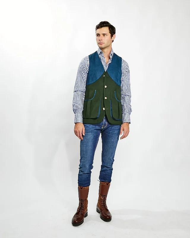 Harkey Field Vest in Green/Blue